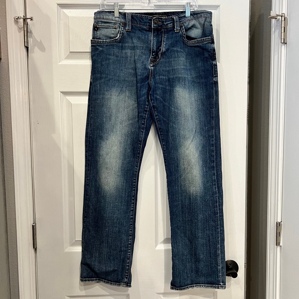 34 Heritage Eric Jeans Cotton Blend Medium Wash Straight Leg Denim 34x30